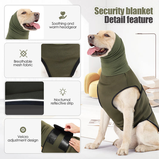 Dog Anxiety Vest and Coat-Keep Pet Calm, Dog Jacket for Thunder, Anti Anxiety Vest for Dogs and Cat Body and Ear